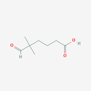 molecular formula C8H14O3 B12544088 Hexanoic acid, 5,5-dimethyl-6-oxo- CAS No. 146072-21-1