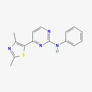 molecular formula C15H14N4S B12544144 2-Pyrimidinamine, 4-(2,4-dimethyl-5-thiazolyl)-N-phenyl- CAS No. 674333-60-9