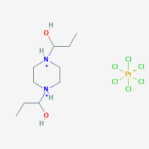 molecular formula C10H24Cl6N2O2Pt B1254415 Hexachloroplatinum(2-); 1-[4-(1-hydroxypropyl)piperazin-1-yl]propan-1-ol 