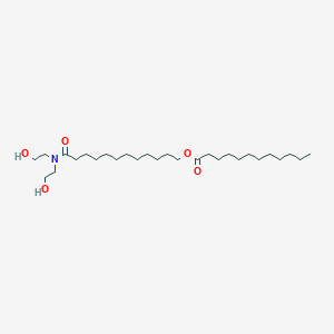 molecular formula C28H55NO5 B12544187 12-[Bis(2-hydroxyethyl)amino]-12-oxododecyl dodecanoate CAS No. 144861-00-7