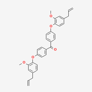 molecular formula C33H30O5 B12544199 Bis{4-[2-methoxy-4-(prop-2-en-1-yl)phenoxy]phenyl}methanone CAS No. 654057-92-8