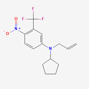 molecular formula C15H17F3N2O2 B12544203 Benzenamine, N-cyclopentyl-4-nitro-N-2-propenyl-3-(trifluoromethyl)- CAS No. 821776-67-4