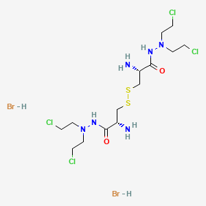 molecular formula C14H30Br2Cl4N6O2S2 B1254421 (2R)-2-amino-3-[[(2R)-2-amino-3-[2,2-bis(2-chloroethyl)hydrazinyl]-3-oxopropyl]disulfanyl]-N',N'-bis(2-chloroethyl)propanehydrazide;dihydrobromide 