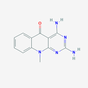 molecular formula C12H11N5O B12544235 Pyrimido[4,5-b]quinolin-5(10H)-one, 2,4-diamino-10-methyl- CAS No. 154016-32-7
