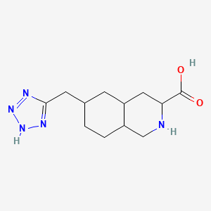 molecular formula C12H19N5O2 B1254430 6-(2H-tetrazol-5-ylmethyl)-1,2,3,4,4a,5,6,7,8,8a-decahydroisoquinoline-3-carboxylic acid 