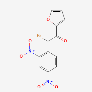molecular formula C12H7BrN2O6 B12544316 Ethanone, 2-bromo-2-(2,4-dinitrophenyl)-1-(2-furanyl)- CAS No. 142837-74-9