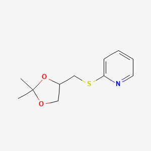 molecular formula C11H15NO2S B12544329 Pyridine, 2-[[(2,2-dimethyl-1,3-dioxolan-4-yl)methyl]thio]- CAS No. 144365-93-5