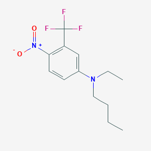 molecular formula C13H17F3N2O2 B12544330 Benzenamine, N-butyl-N-ethyl-4-nitro-3-(trifluoromethyl)- CAS No. 821777-11-1
