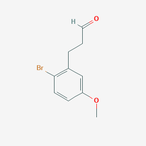 molecular formula C10H11BrO2 B12544342 Benzenepropanal, 2-bromo-5-methoxy- 