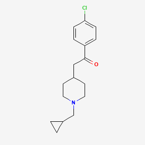 molecular formula C17H22ClNO B12544347 Ethanone, 1-(4-chlorophenyl)-2-[1-(cyclopropylmethyl)-4-piperidinyl]- CAS No. 144068-31-5