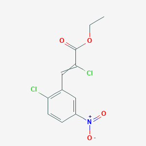 molecular formula C11H9Cl2NO4 B12544359 Ethyl 2-chloro-3-(2-chloro-5-nitrophenyl)prop-2-enoate CAS No. 142891-22-3