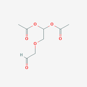 molecular formula C8H12O6 B12544365 Acetaldehyde, [2,2-bis(acetyloxy)ethoxy]- CAS No. 143379-30-0