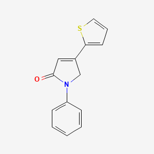 molecular formula C14H11NOS B12544488 1-Phenyl-4-(thiophen-2-yl)-1,5-dihydro-2H-pyrrol-2-one CAS No. 143704-89-6