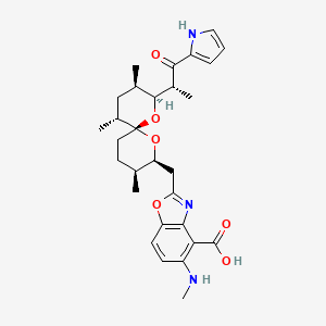 5-(methylamino)-2-[[(2S,3R,5R,6S,8S,9S)-3,5,9-trimethyl-2-[(2R)-1-oxo-1-(1H-pyrrol-2-yl)propan-2-yl]-1,7-dioxaspiro[5.5]undecan-8-yl]methyl]-1,3-benzoxazole-4-carboxylic acid