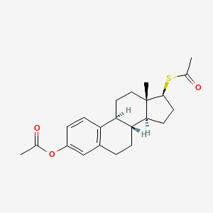 molecular formula C22H28O3S B1254467 17beta-(Acetylthio)estra-1,3,5(10)-trien-3-ol acetate 
