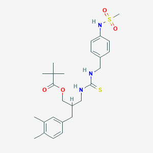 [2-[(3,4-Dimethylphenyl)methyl]-3-[[4-(methanesulfonamido)phenyl]methylcarbamothioylamino]propyl] 2,2-dimethylpropanoate