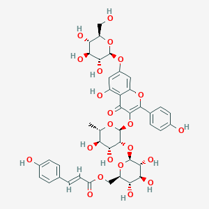 kaempferol 3-O-alpha-L-[6'''-p-coumaroyl-beta-D-glucopyranosyl-(1->2)-rhamnopyranoside]-7-O-beta-D-glucopyranoside