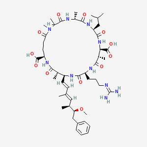 molecular formula C49H76N10O12 B1254530 1-(N-Methylalanine)-5-L-arginine-microcystin LA 