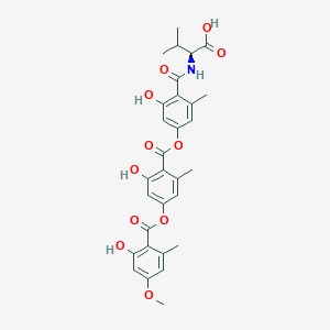 (2S)-2-[[2-hydroxy-4-[2-hydroxy-4-(2-hydroxy-4-methoxy-6-methylbenzoyl)oxy-6-methylbenzoyl]oxy-6-methylbenzoyl]amino]-3-methylbutanoic acid