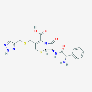 molecular formula C19H20N6O4S2 B125454 7-(2-Amino-2-phenylacetamido)-3-(1H-1,2,3-triazol-4-yl)methylthiomethyl-3-cephem-4-carboxylic acid CAS No. 148234-35-9
