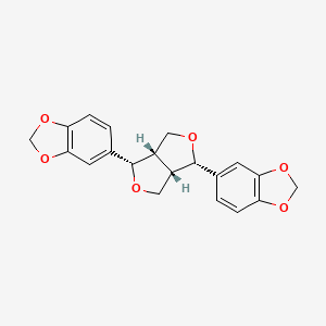 molecular formula C20H18O6 B1254545 (1R,3aS,4S,6aS)-1,4-di(benzo[d][1,3]dioxol-5-yl)hexahydrofuro[3,4-c]furan 