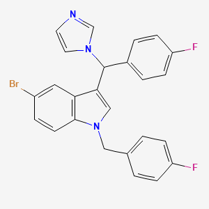 5-Bromo-3-[(4-fluorophenyl)-imidazol-1-ylmethyl]-1-[(4-fluorophenyl)methyl]indole