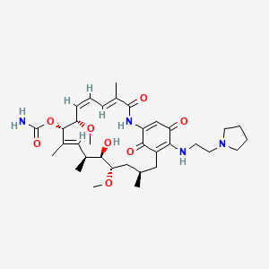molecular formula C34H50N4O8 B1254590 (4e,6z,8s,9s,10e,12s,13r,14s,16r)-13-Hydroxy-8,14-Dimethoxy-4,10,12,16-Tetramethyl-3,20,22-Trioxo-19-{[2-(Pyrrolidin-1-Yl)ethyl]amino}-2-Azabicyclo[16.3.1]docosa-1(21),4,6,10,18-Pentaen-9-Yl Carbamate 