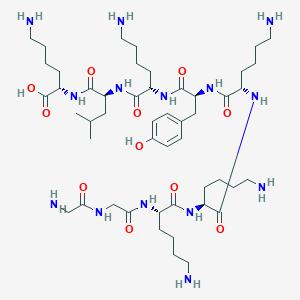 molecular formula C49H88N14O11 B12545935 Glycylglycyl-L-lysyl-L-lysyl-L-lysyl-L-tyrosyl-L-lysyl-L-leucyl-L-lysine CAS No. 156061-52-8