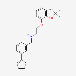 molecular formula C24H29NO2 B1254604 N-((2,2-Dimethyl-2,3-dihydro-benzofuran-7-yloxy)ethyl)-3-(cyclopent-1-enyl)benzylamine CAS No. 680203-70-7
