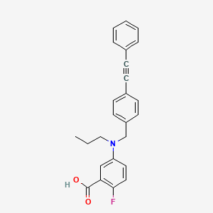 molecular formula C25H22FNO2 B12546120 Benzoic acid, 2-fluoro-5-[[[4-(phenylethynyl)phenyl]methyl]propylamino]- CAS No. 866932-48-1