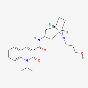 B1254613 N-(endo-8-(3-hydroxypropyl)-8-azabicyclo(3.2.1)oct-3-yl)-1-isopropyl-2-oxo-1,2-dihydro-3-quinolinecarboxamide CAS No. 174486-39-6