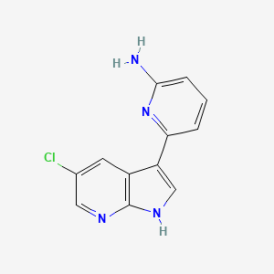molecular formula C12H9ClN4 B12546208 2-Pyridinamine, 6-(5-chloro-1H-pyrrolo[2,3-b]pyridin-3-yl)- 