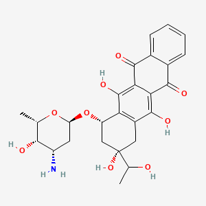 molecular formula C26H29NO9 B1254621 (7S,9S)-7-[(2R,4S,5S,6S)-4-amino-5-hydroxy-6-methyloxan-2-yl]oxy-6,9,11-trihydroxy-9-(1-hydroxyethyl)-8,10-dihydro-7H-tetracene-5,12-dione 