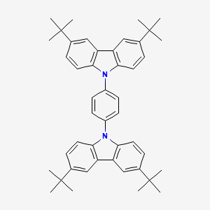 molecular formula C46H52N2 B12546270 1,4-Bis(3,6-di-tert-butyl-9H-carbazole-9-yl)benzene CAS No. 146831-32-5