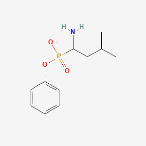 molecular formula C11H17NO3P- B12546281 Phenyl (1-amino-3-methylbutyl)phosphonate CAS No. 674368-75-3