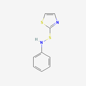 molecular formula C9H8N2S2 B12546325 N-[(1,3-Thiazol-2-yl)sulfanyl]aniline CAS No. 143392-56-7