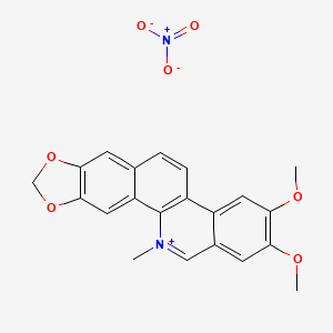 molecular formula C21H18N2O7 B1254635 (1,3)Benzodioxolo(5,6-c)phenanthridinium, 2,3-dimethoxy-12-methyl-, nitrate CAS No. 54785-52-3