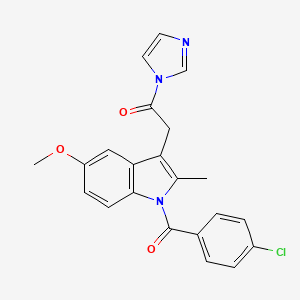 molecular formula C22H18ClN3O3 B1254638 1-(4-Chlorobenzoyl)-3-(2-(1H-imidazol-1-yl)-2-oxoethyl)-5-methoxy-2-methyl-1H-indole 