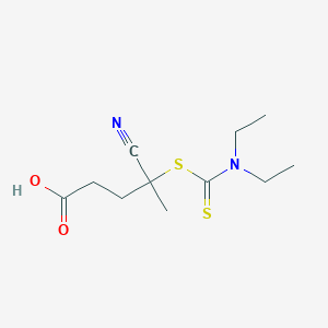 molecular formula C11H18N2O2S2 B12546585 Pentanoic acid, 4-cyano-4-[[(diethylamino)thioxomethyl]thio]- CAS No. 666740-24-5