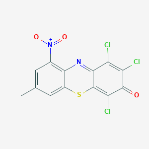 molecular formula C13H5Cl3N2O3S B12546591 1,2,4-Trichloro-7-methyl-9-nitro-3H-phenothiazin-3-one CAS No. 146139-17-5