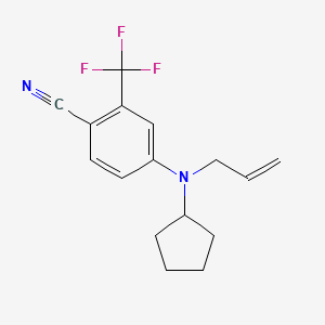molecular formula C16H17F3N2 B12546596 Benzonitrile, 4-(cyclopentyl-2-propenylamino)-2-(trifluoromethyl)- CAS No. 821776-94-7