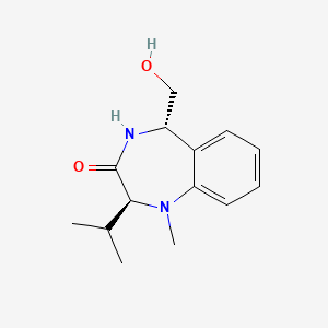 molecular formula C14H20N2O2 B1254660 (2S,5S)-5-Hydroxymethyl-2-isopropyl-1-methyl-1,2,4,5-tetrahydro-benzo[e][1,4]diazepin-3-one 