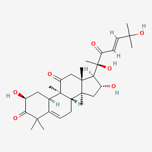 molecular formula C30H44O7 B1254667 (2S,8S,9S,10R,13R,14S,16R,17R)-17-[(E,2R)-2,6-dihydroxy-6-methyl-3-oxohept-4-en-2-yl]-2,16-dihydroxy-4,4,9,13,14-pentamethyl-2,7,8,10,12,15,16,17-octahydro-1H-cyclopenta[a]phenanthrene-3,11-dione 
