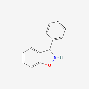 molecular formula C13H11NO B12546731 1,2-Benzisoxazole, 2,3-dihydro-3-phenyl- CAS No. 168787-24-4