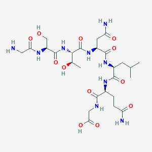 molecular formula C26H45N9O12 B12546866 Glycine, glycyl-L-seryl-L-threonyl-L-asparaginyl-L-leucyl-L-glutaminyl- CAS No. 866720-61-8