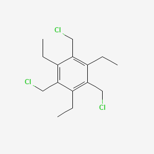 molecular formula C15H21Cl3 B12546871 Benzene, 1,3,5-tris(chloromethyl)-2,4,6-triethyl- CAS No. 142183-78-6
