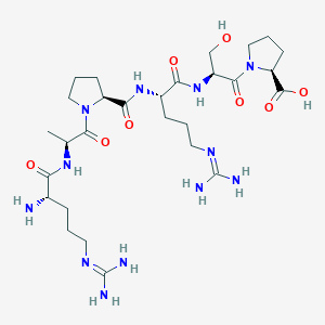 molecular formula C28H50N12O8 B12546875 N~5~-(Diaminomethylidene)-L-ornithyl-L-alanyl-L-prolyl-N~5~-(diaminomethylidene)-L-ornithyl-L-seryl-L-proline CAS No. 656228-82-9