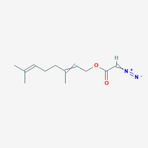 molecular formula C12H18N2O2 B12546898 Acetic acid, diazo-, (2E)-3,7-dimethyl-2,6-octadienyl ester CAS No. 167956-29-8