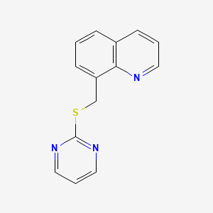 molecular formula C14H11N3S B12546988 8-{[(Pyrimidin-2-yl)sulfanyl]methyl}quinoline CAS No. 658072-06-1