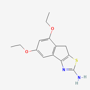 molecular formula C14H16N2O2S B12547020 5,7-Diethoxy-8H-indeno[1,2-D][1,3]thiazol-2-amine CAS No. 142888-77-5